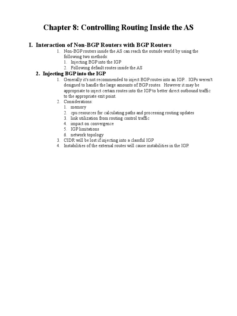 BGP Routing Control in AS Networks | PDF | Routing | Ip Address