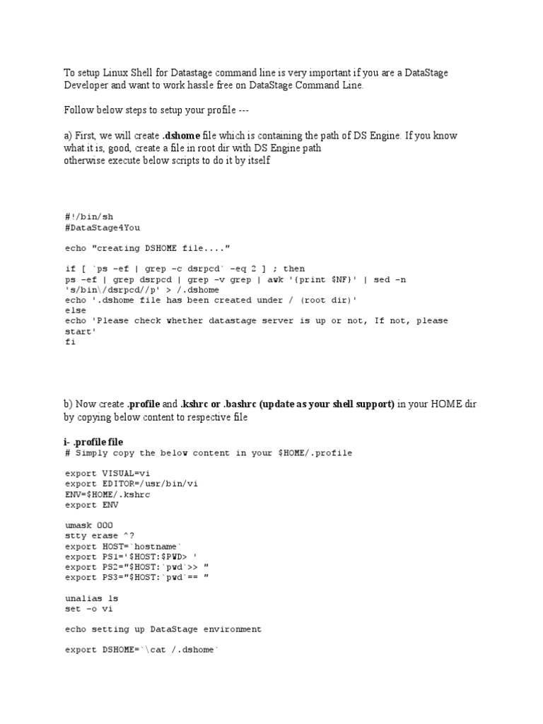 Setting Up DataStage in Linux Shell | PDF