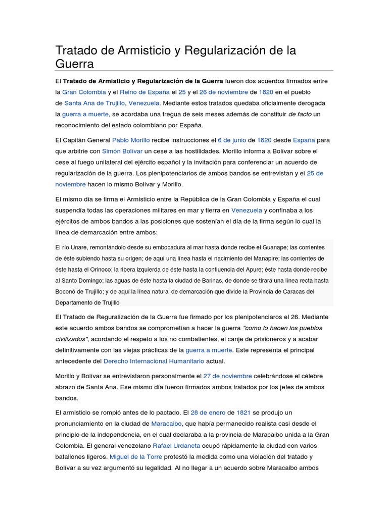 Tratado de Armisticio y Regularización de La Guerra Ecuador Militar