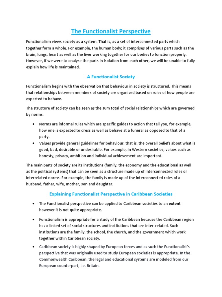 Functionalist Perspective