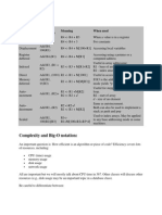 Addressing Modes Example Instruction Meaning When Used: Complexity and Big-O Notation