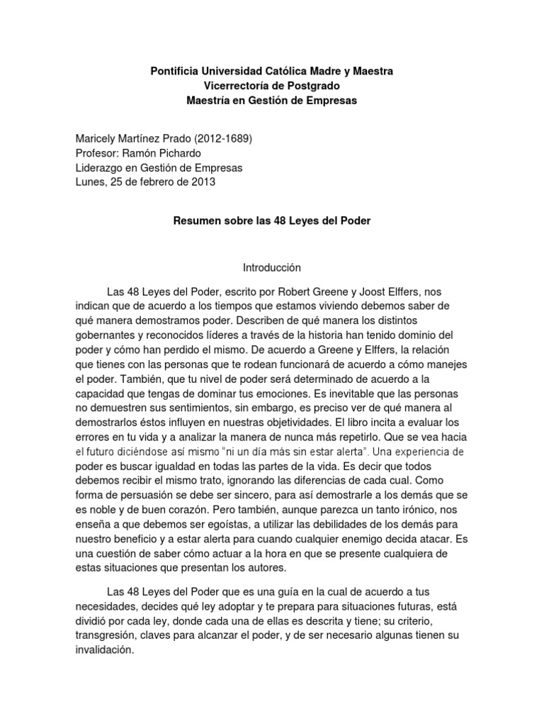 Resumen Las 48 Leyes Del Poder - 1693707635
