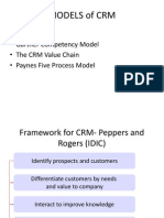 Models of CRM: - Idic - Gartner Competency Model - The CRM Value Chain - Paynes Five Process Model
