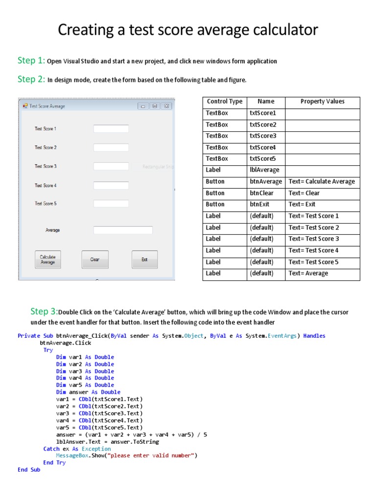 Test Score Average Calculator Guide | PDF | Computers