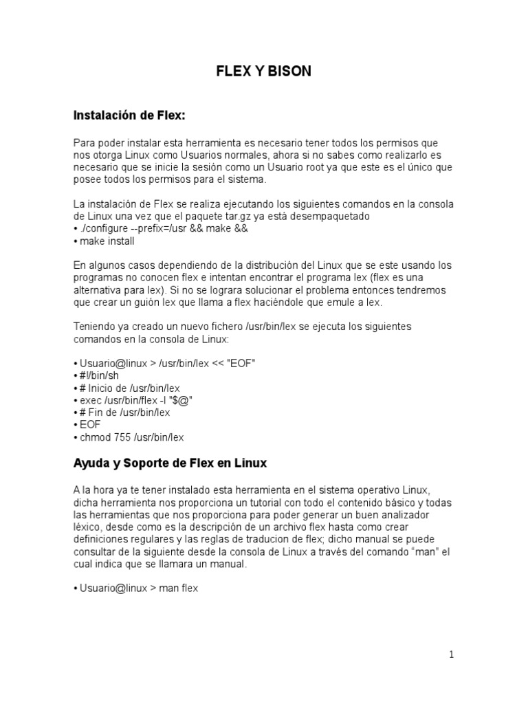 Flex y Bison-Lp | PDF | Compilador | Sistema de archivos