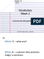 Fa 14 Observation 1 - Vocabulary