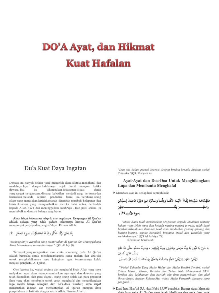 Doa Kuat Ingatan Pdf
