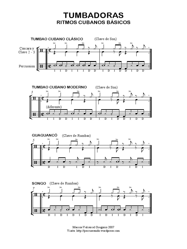 Ritmos Cubanos Basicos Tumbadoras | PDF