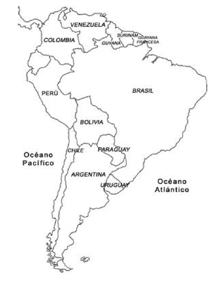 Mapa de Sudamerica