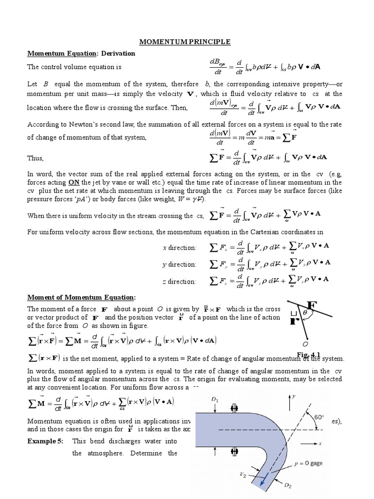 Derivation of the Momentum Equation | PDF | Momentum | Jet Engine