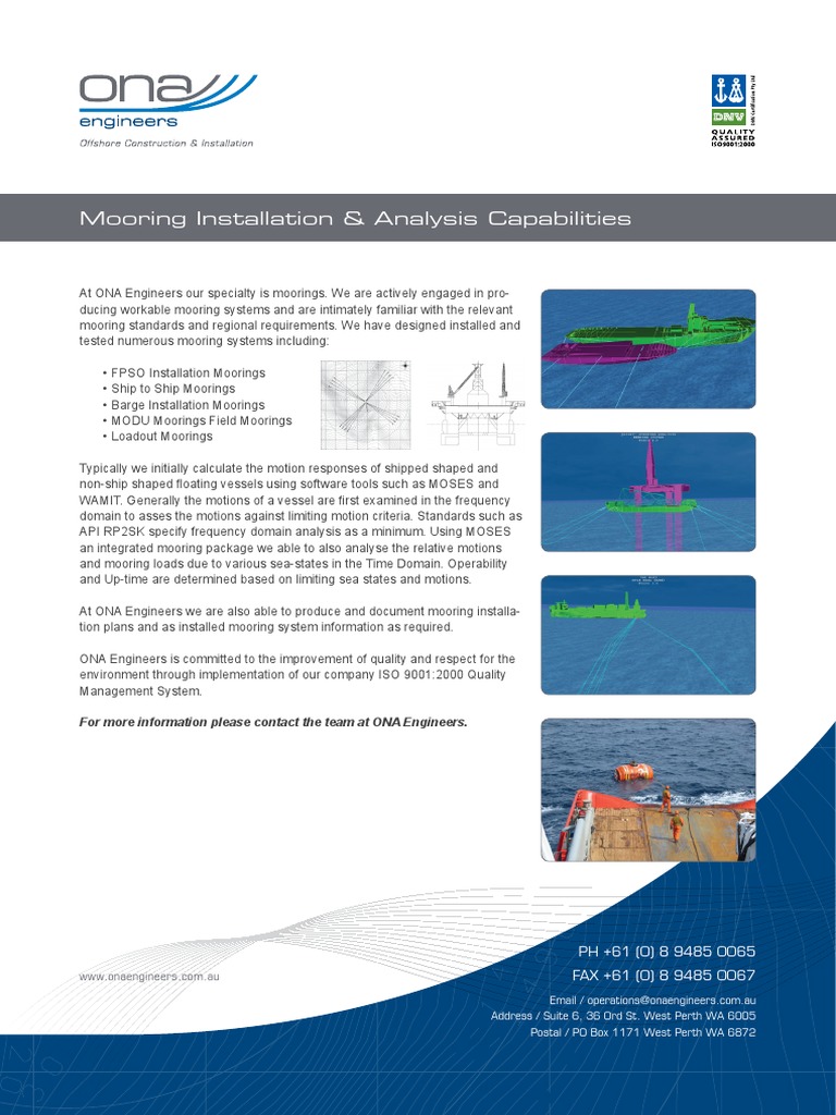 Mooring Installation & Analysis Services | PDF