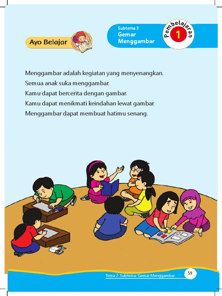 Kelas 1 SD Tema 2 subtema 3 Gemar Menggambar Kelas 1 SD Tema 2 subtema 3 Gemar Menggambar