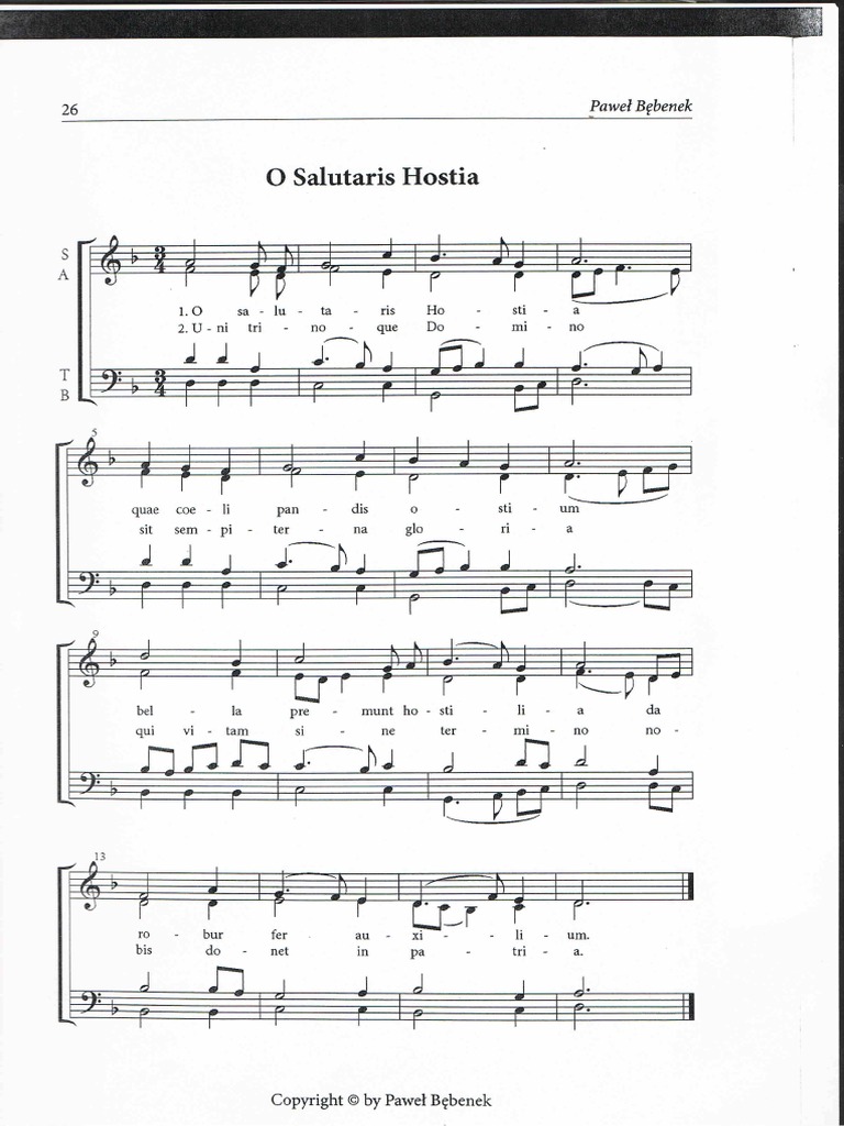 O Salutaris Hostia P Bebenek
