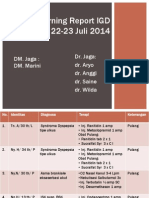 Morning Report IGD 22-23 Juli 2014: Dr. Jaga: Dr. Aryo Dr. Anggi Dr. Saine Dr. Wilda DM. Jaga: DM. Marini