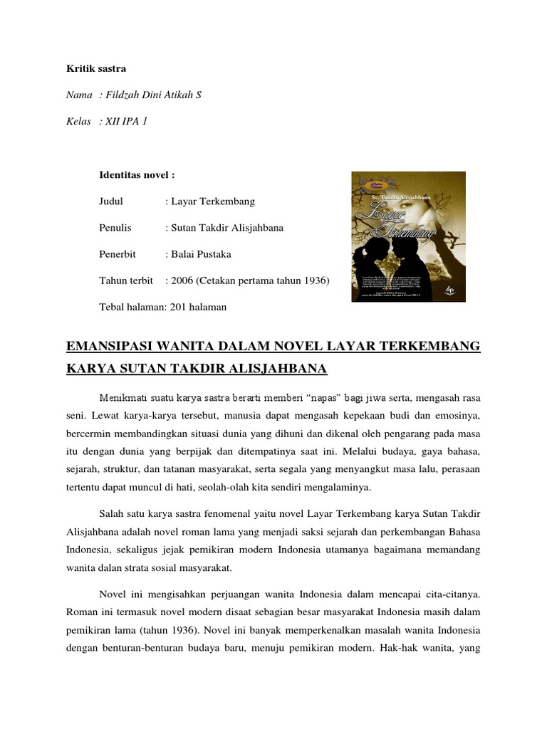 novel layar terkembang pdf