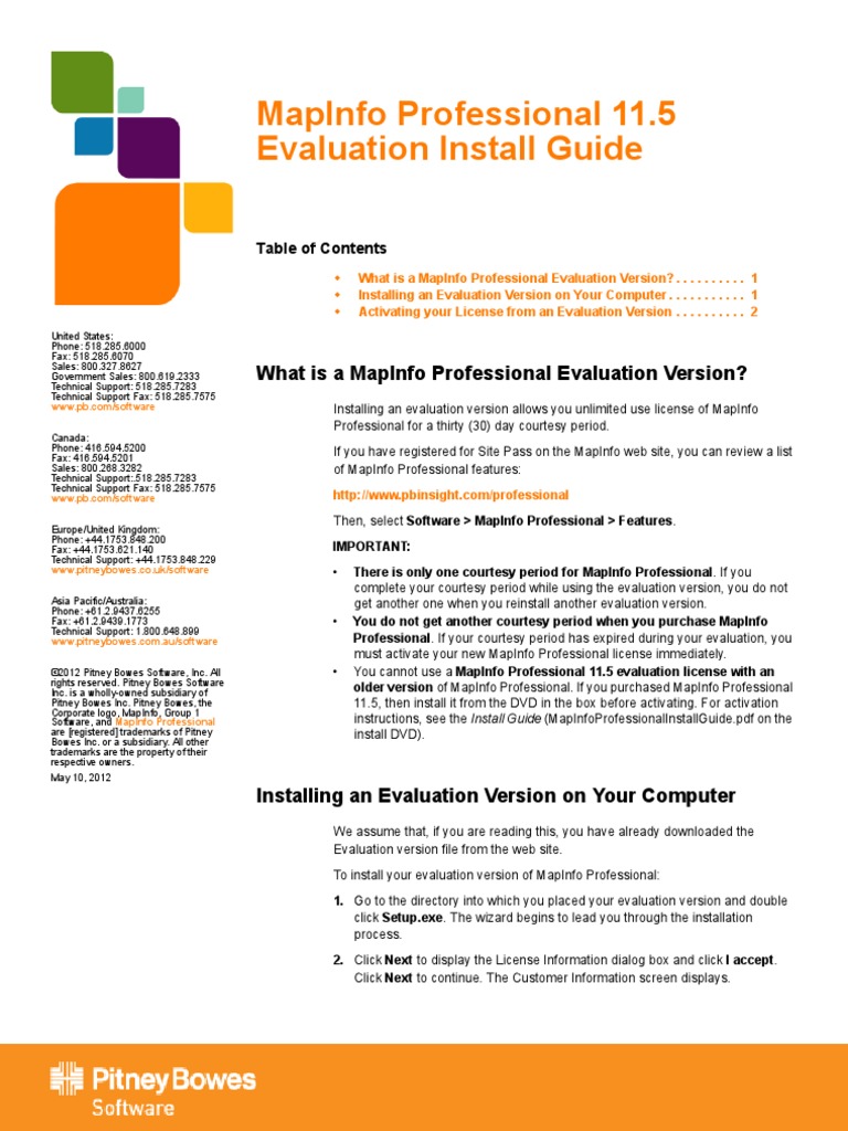 Evaluation Install Guide Mapinfo | PDF
