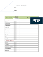 Fisa de Observatie - Modul Pedagogic