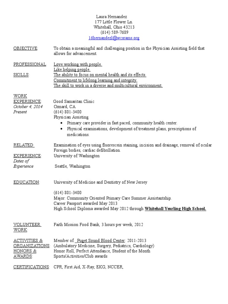 Resume outline pdf