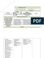 Planificación Anual Lenguaje y Comunicación 3° medio