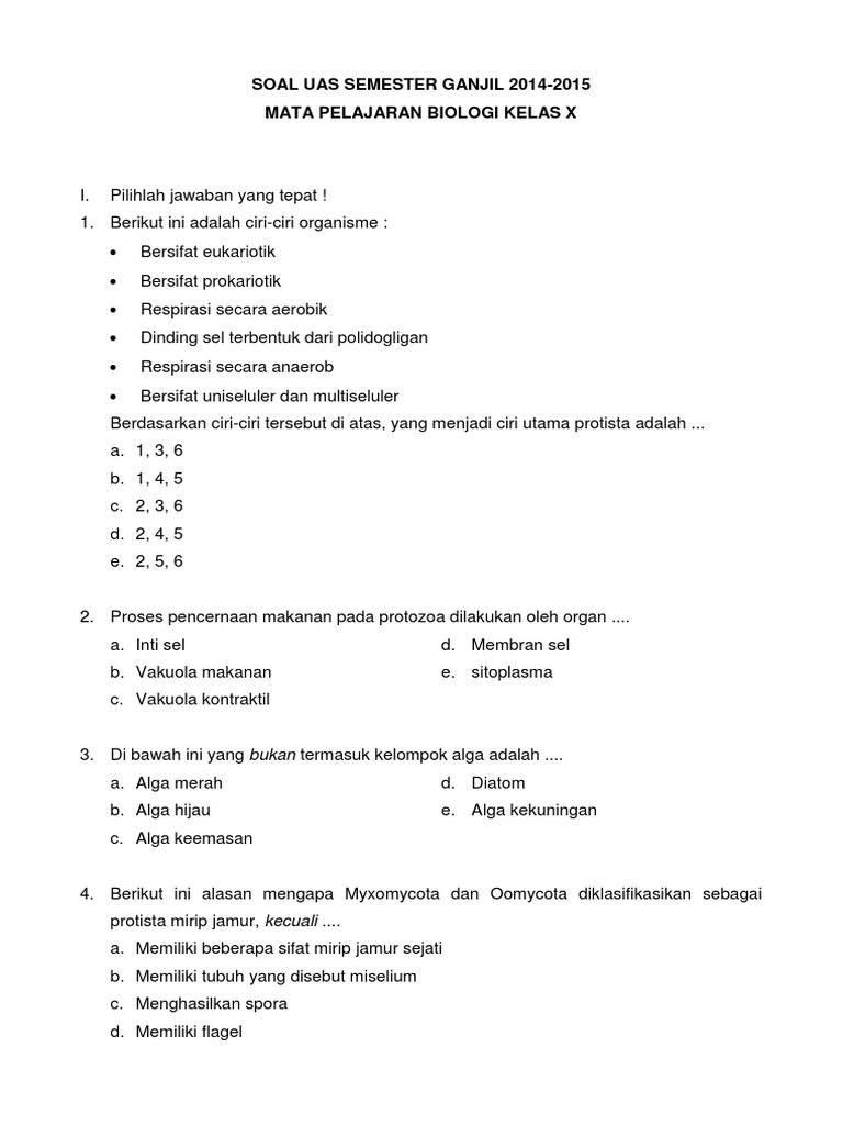 soal uas ganjil biologi kelas 10 soal uas ganjil biologi kelas 10