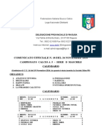 Calcio 5 - Serie D - C.U. 18 Del 24 Nov 2014 - Calendario