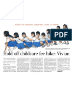 Hold Off Childcare Fee Hike: Vivian, 12 Feb 2009, Straits Times
