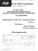 Download Summer Project on The Time of India Ahmedabad by nihali SN24806618 doc pdf