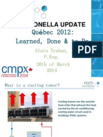 LEGIONELLA UPDATE Québec 2012: Learned, Done & To Do