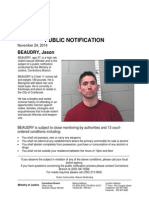 Public Notification: BEAUDRY, Jason