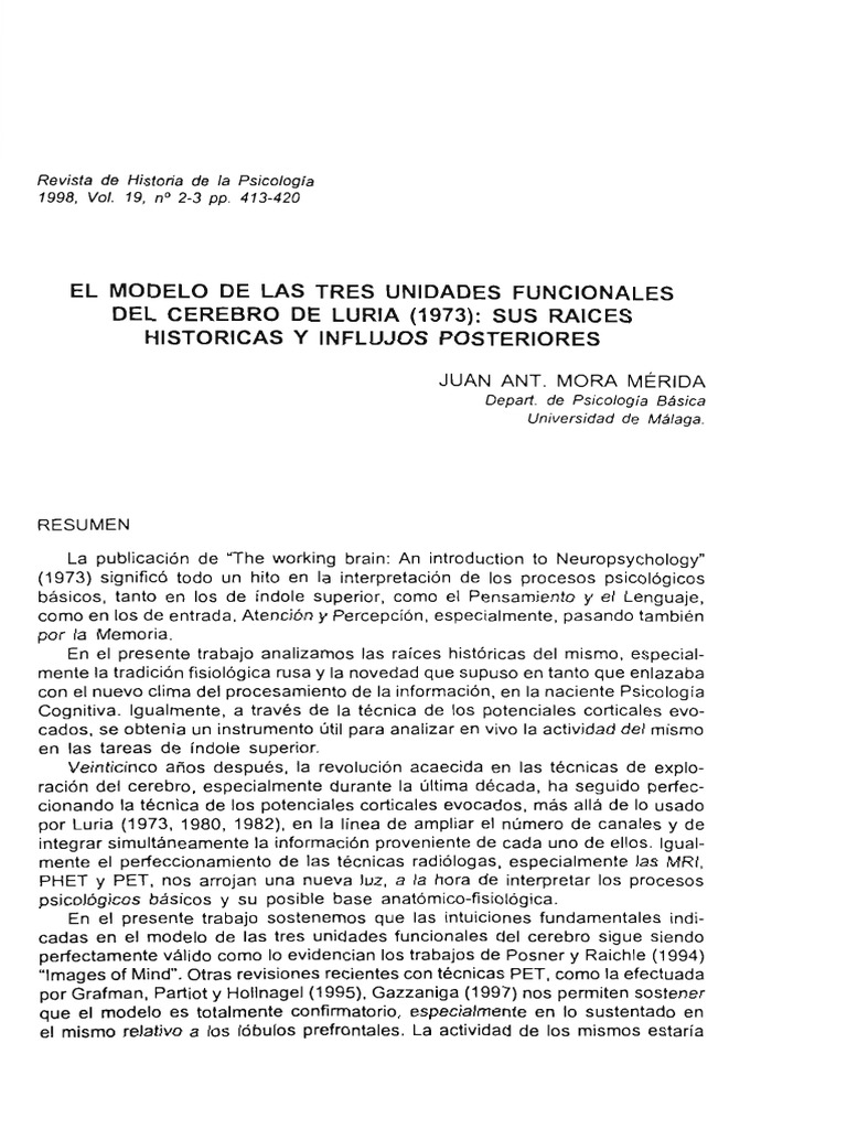 Unidades Funcionales de Luria | PDF