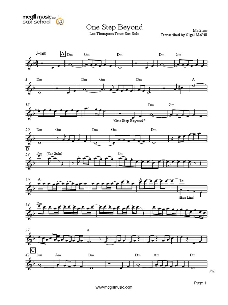 One Step Beyond sax tenor