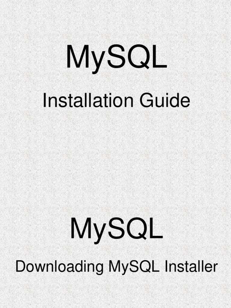 Prerequisites MySQL My Sql Web Page