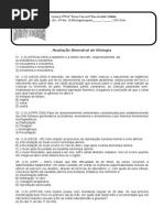 Avaliação Bimestral de Biologia 4º Bimestre 1ºs CERD 2014
