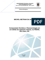 Composição Florística e Fitossociologia em Um Talhão de Espécies Nativa Na FEENA, Rio Claro