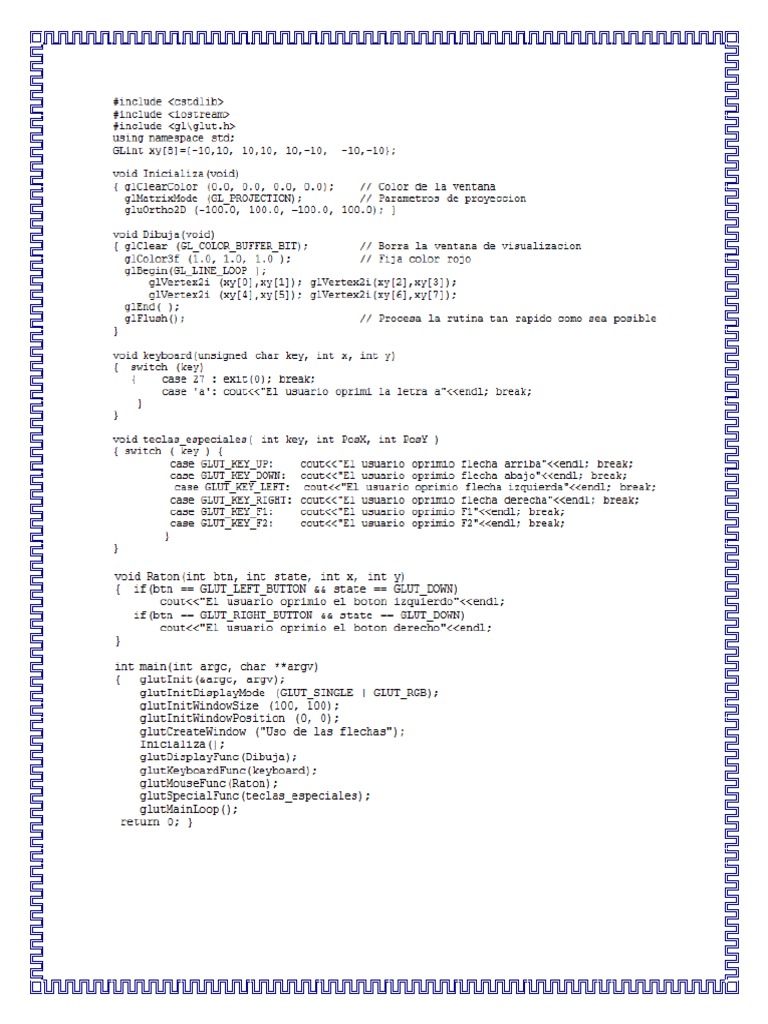 Uso Teclado y Mouse en Opengl | PDF