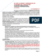 Acta Mesa Nacional Por La Unidad y Dignidad de Los Trabaja Dores de La Educación (Asamblea 22-11-2014)