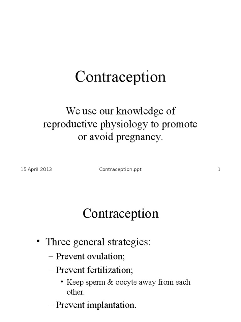Overview of Contraceptive Methods | PDF