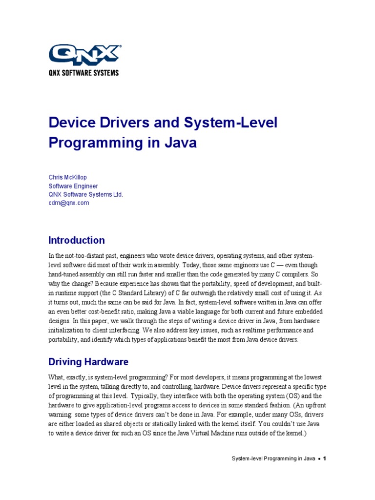 Device Drivers in Java | PDF | Java (Programming Language) | Device Driver