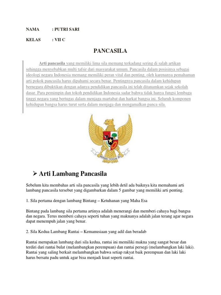 Nilai Nilai Yang Terkandung Dalam Pancasila Dari Sila 1 ...