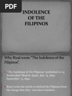 Indolence of The Filipinos