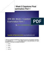 STR 581 Week 2 Capstone Final Examination Part 1