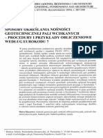 Sobala D.: Sposoby określania nośności geotechnicznej pali wciskanych – procedury i przykłady obliczeniowe wg Eurokodu 7. Kwartalnik JCEEA. Tom XXXI, zeszyt 61 (1/14), styczeń-marzec 2014, s. 287-310. Oficyna Wydawnicza Politechniki Rzeszowskiej 2014