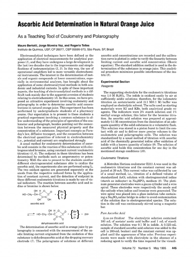 Ascorbic Acid Determination in Natural Orange Juice.pdf Titration