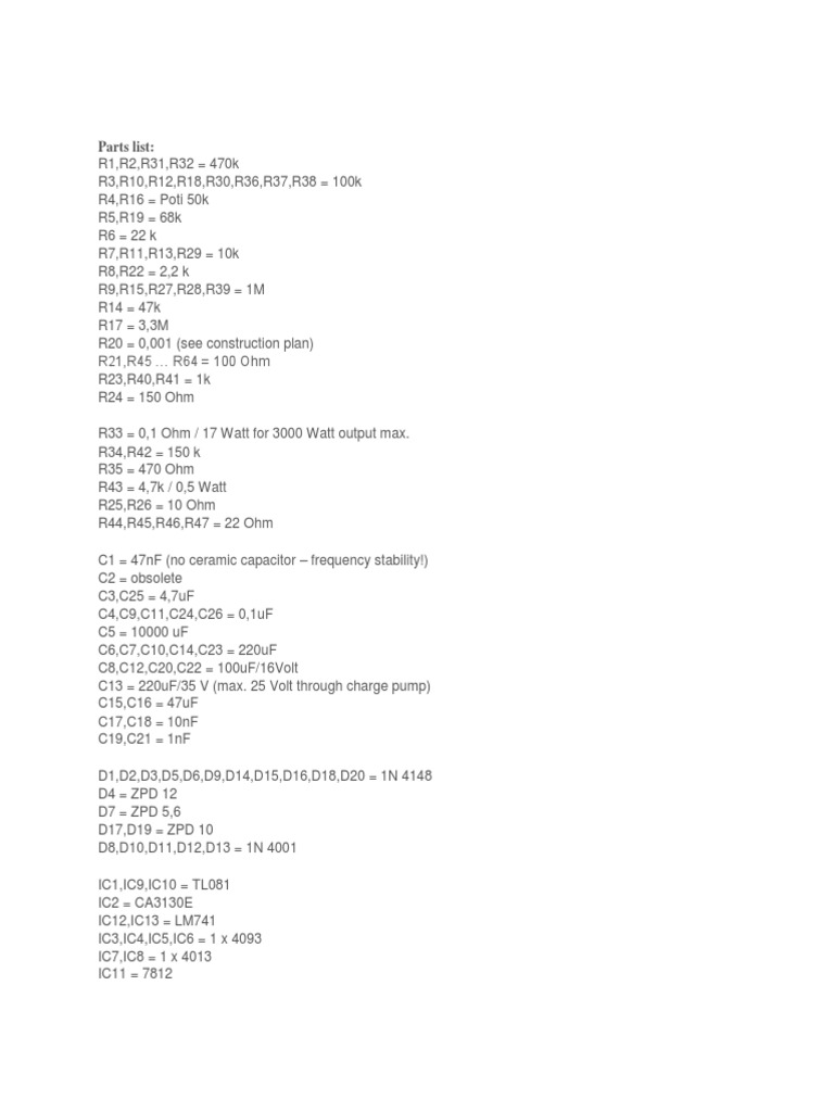 3000w Inverter Parts List PDF Amplifier Force