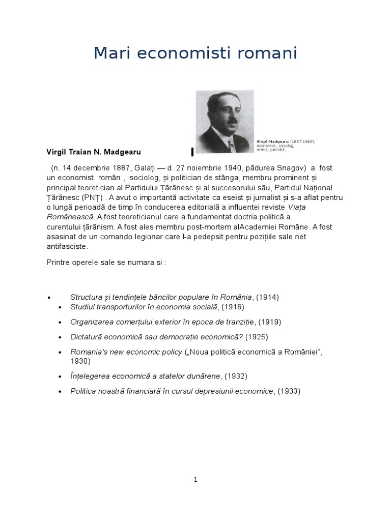 Mari Economisti Romani | PDF