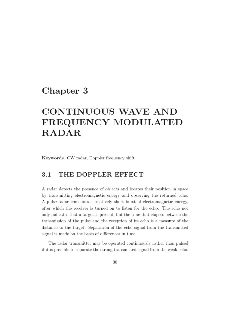 Understanding Doppler Effect in CW Radar | PDF | Teaching Methods ...