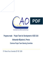 Progress Made - Project Team For Development of SEE CAO