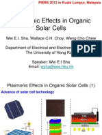 Plasmonic Effects in Organic Solar Cells