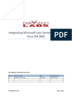 Integrating Lync 2013 and ISR3845 Configuration Guide