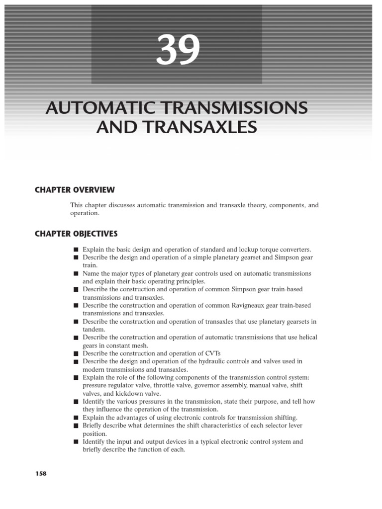 Automatic Transmission Theory & Service | PDF